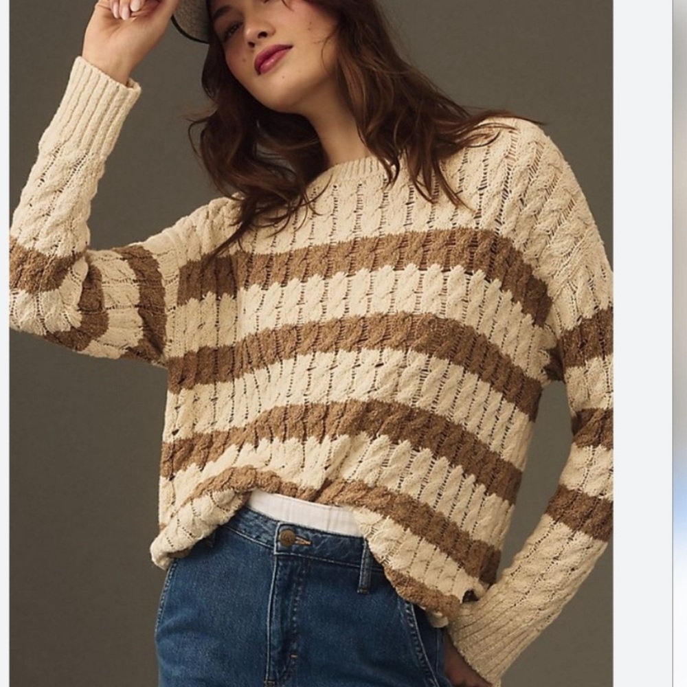 NWOT Women's Anthropologie Pilcro Striped Sweater - Picture 2 of 9